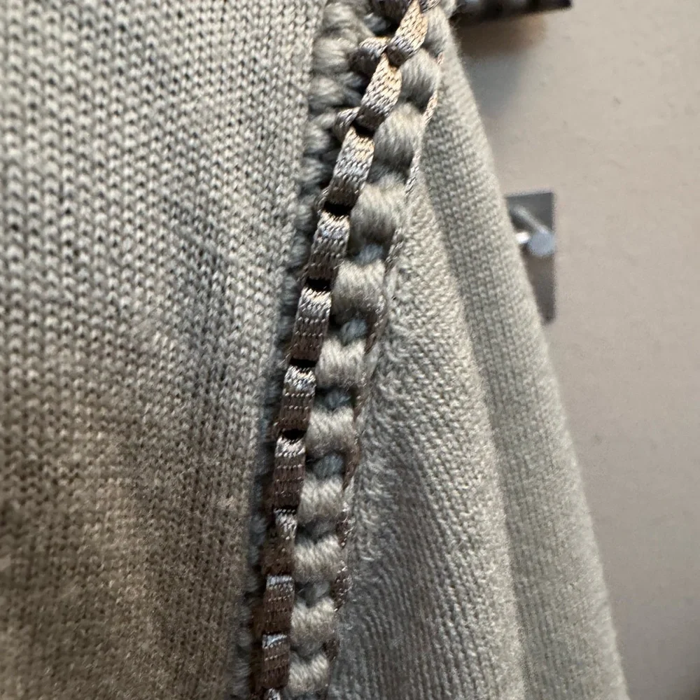 MERINO EXTRA FINE ELIE TAHARI Open Front Cable Knit Cardigan Super Soft Cream